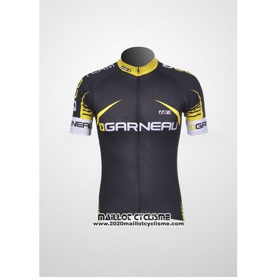 2011 Maillot Ciclismo Louis Garneau Noir et Jaune Manches Courtes et Cuissard